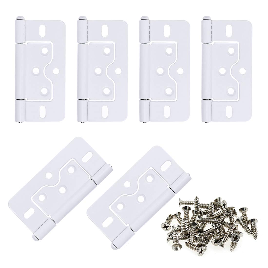 LC LICTOP 3 Inches Non-Mortise Door Hinges Pure White Butterfly Door Hinges 6pcs