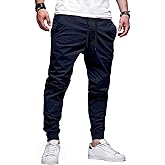HOTake Men's Joggers Casual Lightweight Elastic Waist Drawstring Hiking Chino Pants Men