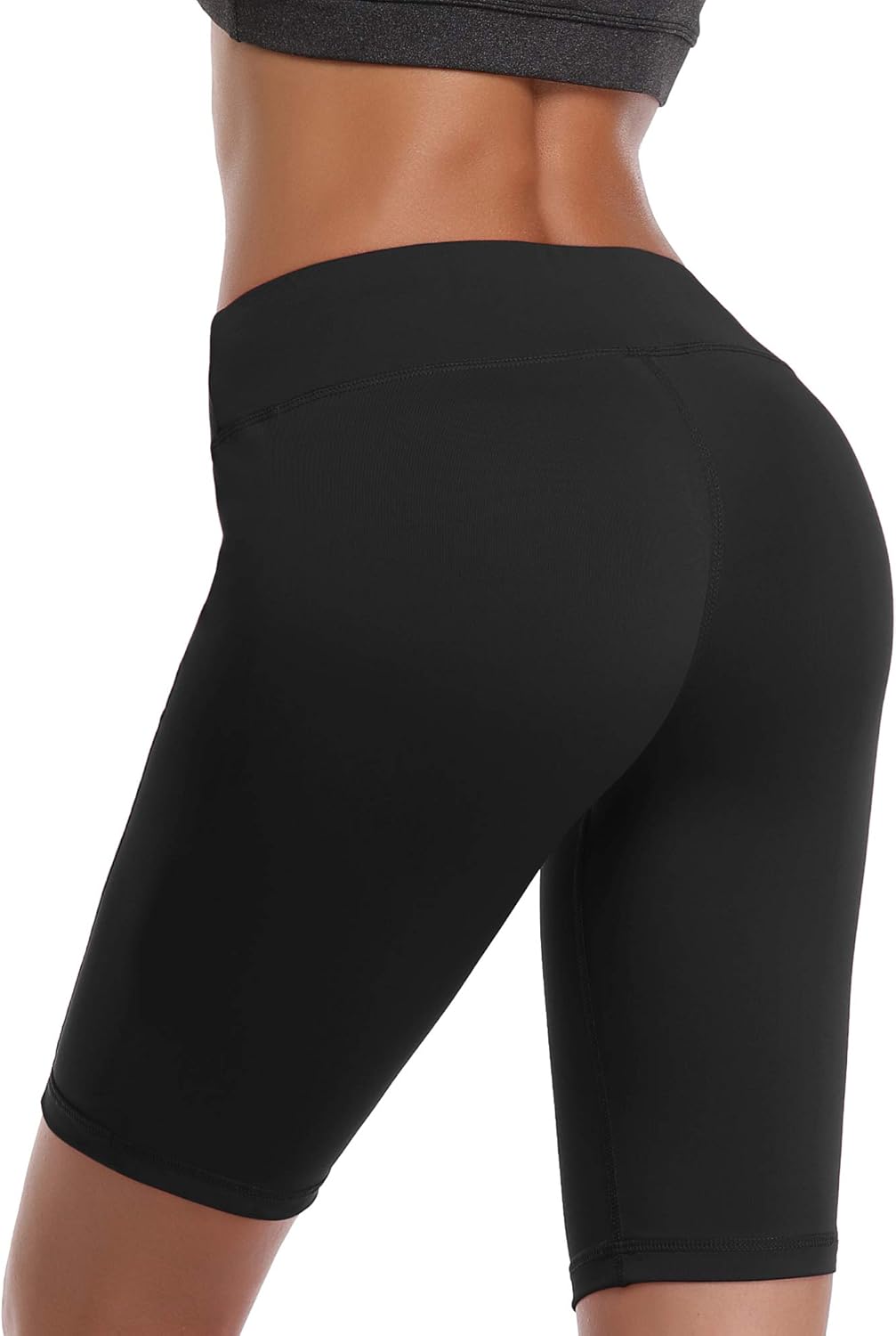 Cadmus Women's High Waist Workout Running Compression Shorts with Pocket: Clothing