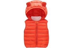 Toddler Baby Boys Girls Sleeveless Vest Infant Puffer Winter Coat Hooded Warm Jacket Lightweight Winter Clothes