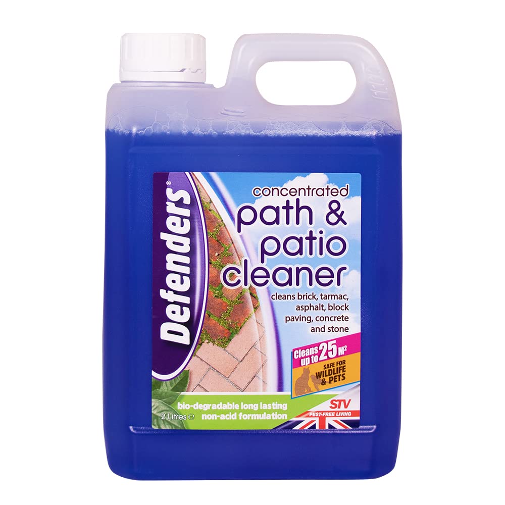 Defenders Concentrated Path & Patio Cleaner – 2 Litre, Non-Acid Formulation, Clean Brick, Tarmac, Asphalt, Block Paving, Concrete and Stone