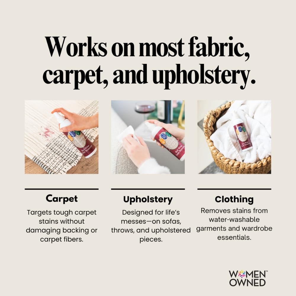 Wine Away Red Wine Stain Remover, 12oz - Removes Wine Spots, Perfect Fabric Upholstery and Carpet Cleaner Spray Solution, Spray on Stain Wash and Resolve Laundry to Vanish Stain, Citrus Scent