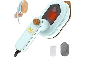 ABXKZ Portable Travel Mini Steam Iron for Clothes, 180 ° Foldable Handheld Garment Steamers Iron, Small Ironing Machine Travel Size, Fabric Wrinkle Remover With Dry and Wet Iron for Home and Travel (blue)
