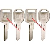 Strattec 4 Keys Set - New GM Logo OEM&ldquo;E&ldquo; Ignition +&ldquo;H&ldquo; Doors/Trunk Key Blanks Uncut 320404 + 320405 Fits Select GM Vehicles