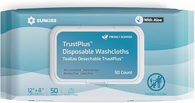 SUNKISS TrustPlus Wet Wipes for Adults Extra Thick 50 Count Aloe Fresh Scent