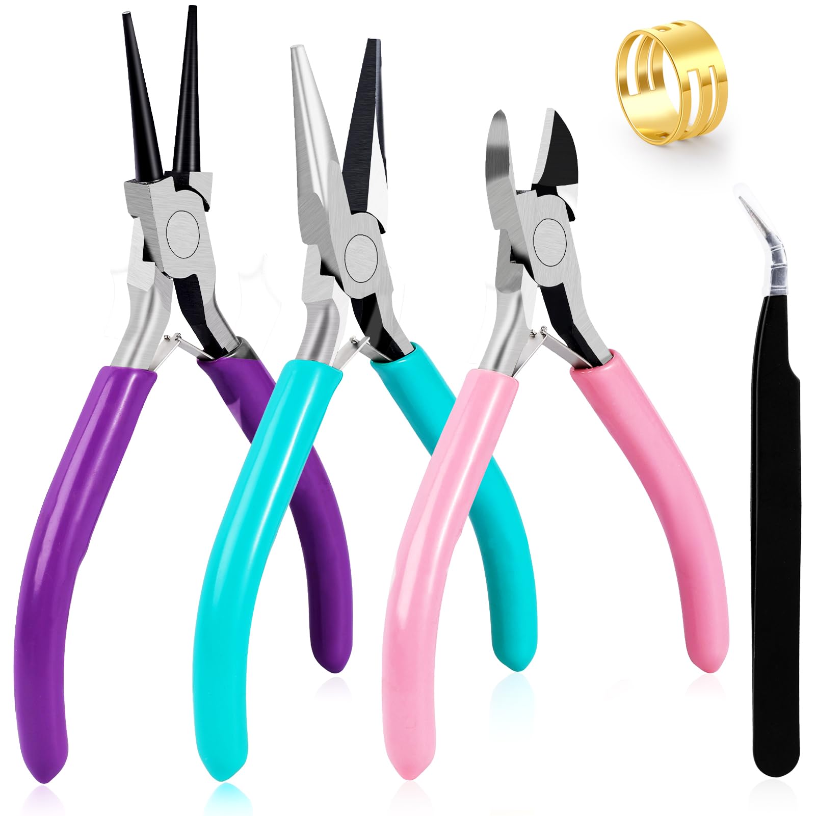 Photo 1 of URSKYTOUS 3Pcs Jewelry Pliers Set Jewelry Making Pliers Tools Kit Include Jewelry Making Needle Nose Chain Nose Round Pliers Wire Cutter for Bracelet Beading DIY Craft Jewelry Making Supplies