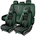 5 Seat Covers for Toyota FJ Cruiser 2007-2014,Premium Nappa Leather Car Seat Covers Car Seat Cushions,Waterproof Soft Seat Covers for Cars,Interior Accessories Airbag Compatible（Luxury-Black&Green）