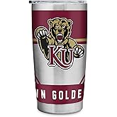 Rico Industries NCAA Kutztown Golden Bears Standard 20oz Stainless Steel Tumbler with Lid - Great For Coffee, Tea, Water or Cocktails