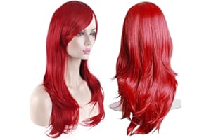 Akstore 28 inch Fashion Wigs Long Wavy Curly Hair Cosplay Wig (Red)