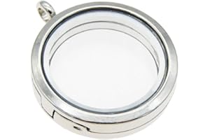 GraceAngie Brand 1PCS Floating Locket Glass+Alloy Pendant Necklace