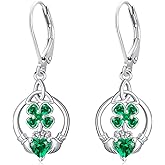 Suiknsn Tree of Life/Filigree/Shamrock Earrings 925 Sterling Silver Moonstone Dangle Drop Earring Jewelry Christmas Birthday Gifts for Women Wife