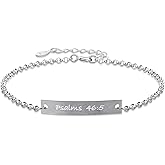 ALiLuYa Psalm 46 5 Bracelet for Women, 925 Sterling Silver Christian Peace Jewelry, Meaningful Gift for Her