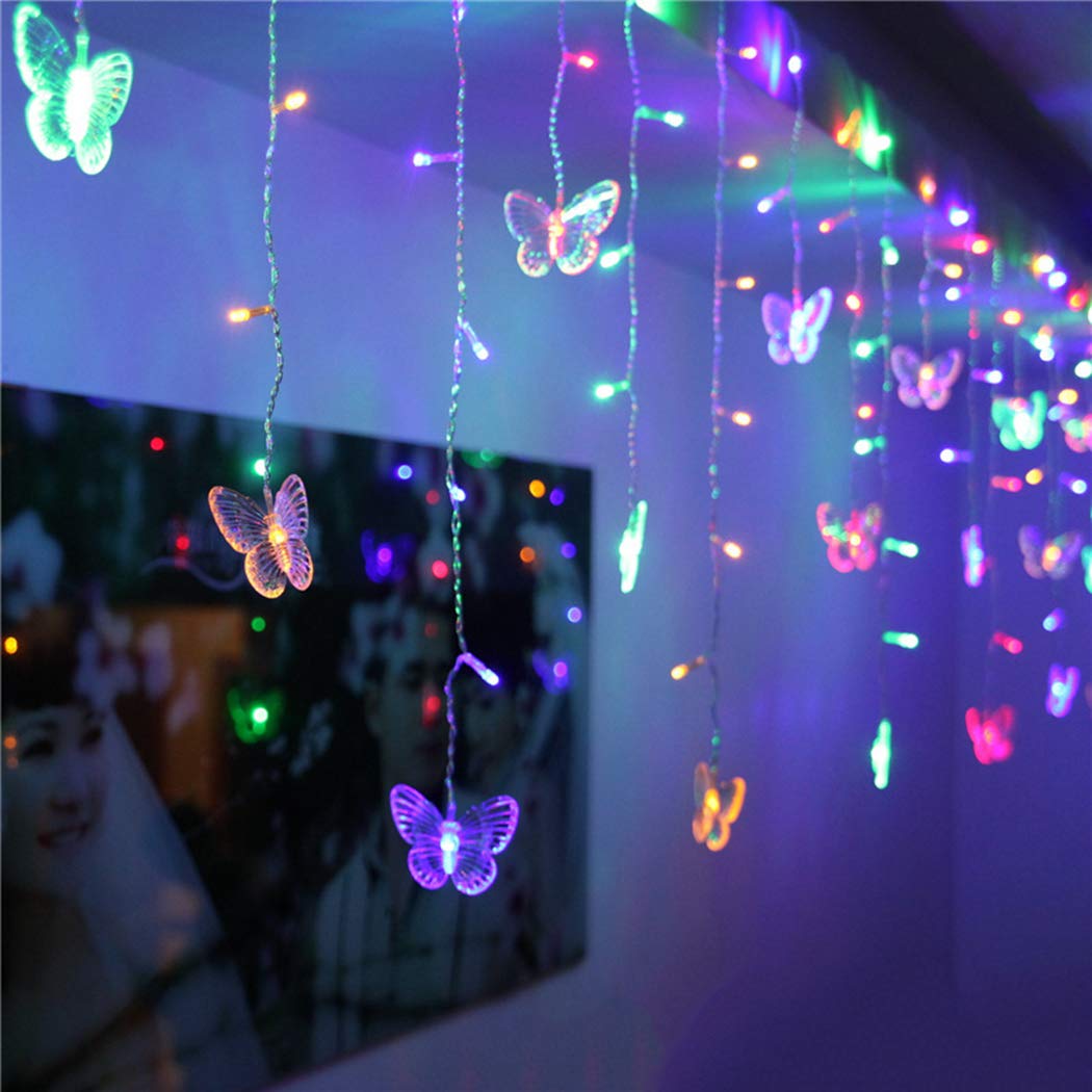 B bangcool USB Powered 80 Butterfly LED String Lights, 8.2ft Waterproof Decorations Light Decor for Indoor/Outdoor Christmas, Birthday, Holiday, Valentine Wedding Decoration