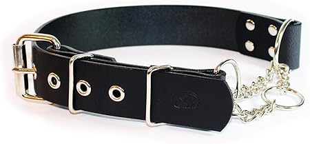 adjustable leather half check collar