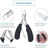 URAQT Toenail Clippers 4 Pcs Nipper Trimmer Kit with Nail File Nail Lifter Duo view 4