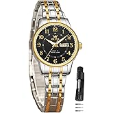 OLEVS Watch Women Two Tone Watches for Women with Date Dress Womens Watches for Small Wrists Luxury Easy Read Womens Watch Waterproof Blue/Black/Gold/Silver Dial Reloj para Mujer