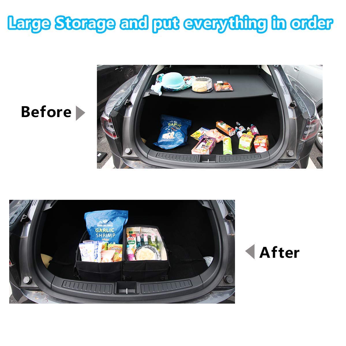 Tepoinn Kofferraum Organizer Auto mit Kühlfach Haltbar und faltbar Grosse Kapazität Perfekt für jedes Fahrzeug
