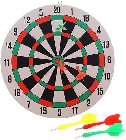 Dartscheibe – Sicherheitsset mit 3 Dartpfeilen mit weicher Spitze für