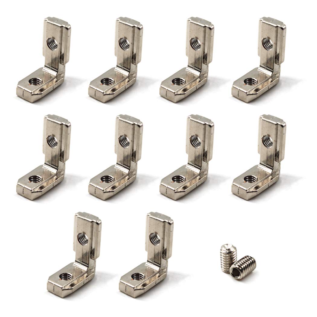 4545 Corner Bracket T Slot Corner Connector L-Shape Corner Joint Bracket for European Standard Aluminum Profile Come with Screws (Pack of 10)