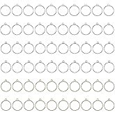 diyhub 60Pcs Round Open Back Bezel Pendants Hollow Mould Pendants Assorted Metal Hollow Frame Charms for DIY Pressed Flower Resin Crafts