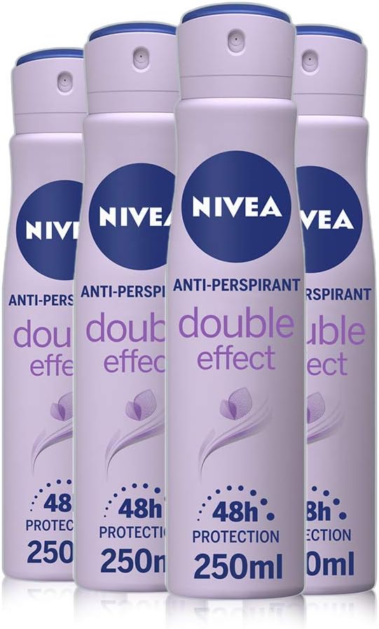 NIVEA Anti-Perspirant Deodorant Spray Double Effect Pack of 4 (4 x 250ml)