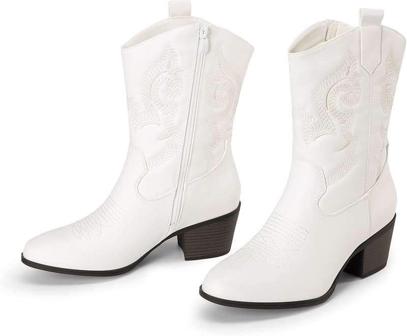 Botas Vaqueras Media Caña,Blanco,38
