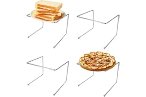 CYEAH Metal Pizza Table Stands Set of 4, Pizza Pan Riser Stands Pizza Rack Stand Pizza Serving Tray Pizza Holder Tabletop Food Platter Tray Display Rack for Pizza Dessert