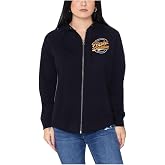 Harley-Davidson Women's Round Swerve Zip-Up Curved Hem Sweatshirt, Black
