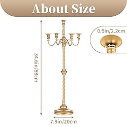 Sziqiqi Gold Floor Candelabra Candle Holder for