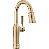 Delta Faucet Renaldi Bar Faucet Gold, Bar Sink Faucet Single Hole Gold, Wet Bar Faucets, Prep Sink Faucet, Faucet for Bar Sin