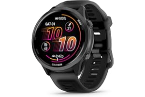Garmin® Forerunner® 570, 47mm, Advanced GPS Running and Triathlon Smartwatch, AMOLED Display, Training and Recovery Features, Slate Gray Aluminum with Translucent Black/Black Band