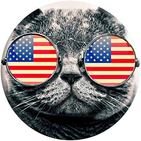 Multi-Function TracyWalk Customized Black Expanding Cell Phone Holder/ Stand/ Grip for Smartphones and Tablets £¨ Patriotic Cat )