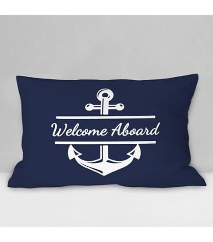 Amazon.com: Navy Blue and White Anchors Pillowcovers Ocean Summer