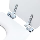 Beldray MDF Toilet Seat White Oval with Stainless Steel Release Hinge 360x428mm view 6