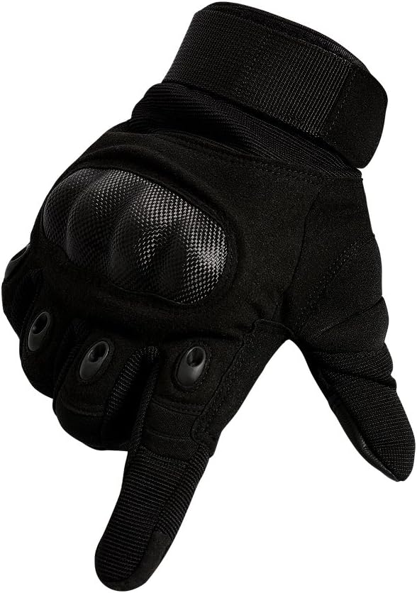 Tenwell Tactical Gloves Military Rubber Hard Knuckle Full Finger Outdoor Gloves for Men Fit for Cycling Motorcycle Camping Outdoor Sports