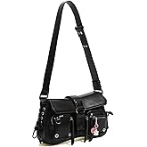 Small Shoulder Bag for Women, Black Y2K Purse with Cute Halloween Pendant for Women Handbag Clutch Classic Retro Bag Satchel