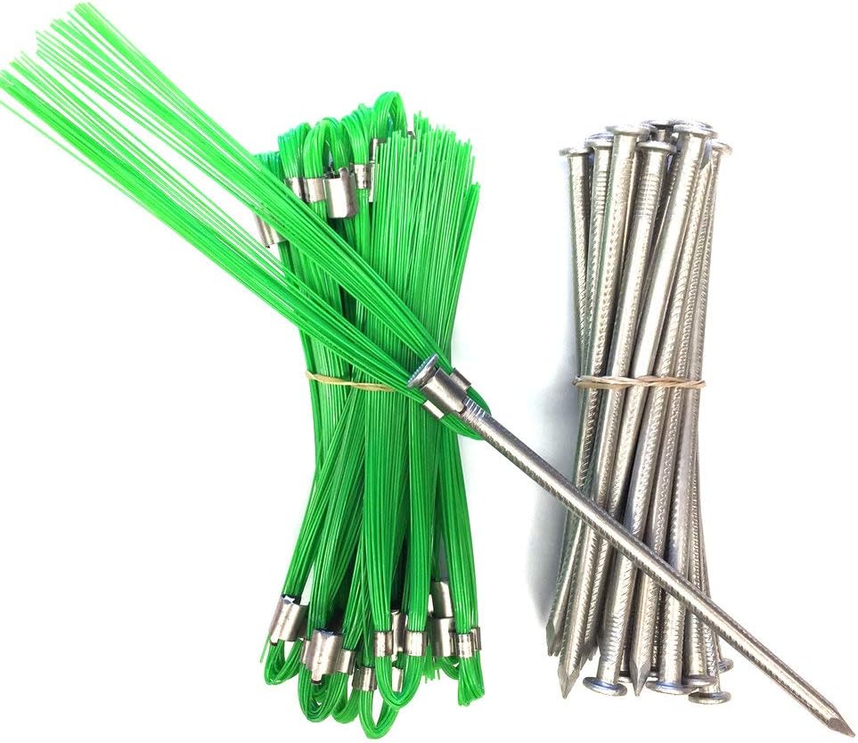 Trail Chasers Ground Markers Pkg of 25 Green 6 Inch Marking Whiskers with Lightweight, Non-Rust, Aluminum Stakes