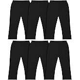 6 Pieces Girls Capris Leggings Crop Summer Leggings for School Wearing