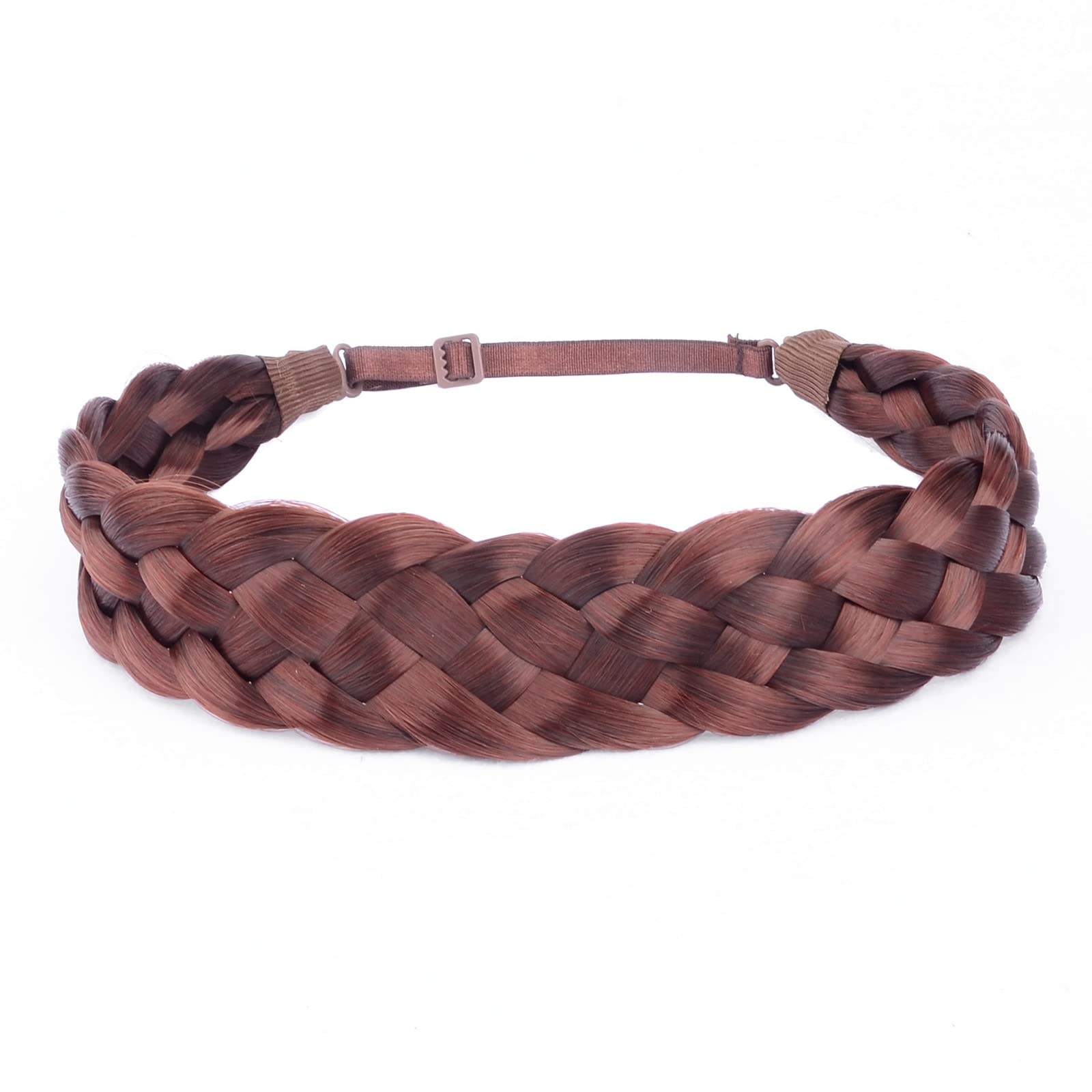 Gledola 5 Strands Synthetic Hair Braid Headband Hair Braided Headband for Women Girl (Burgundy) — image 1