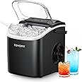 EUHOMY Countertop Ice Maker Machine with Handle, 26lbs in 24Hrs, 9 Ice Cubes Ready in 6 Mins, Auto-Cleaning Portable Ice Make