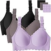 Gailife 3 Pack Nursing Bras for Breastfeeding Seamless Wireless Maternity Bras for Pregnancy Soft Sleep Breastfeeding Bra