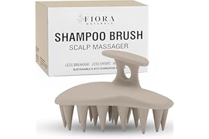 Fiora Naturals Scalp Massager Shampoo Brush - Silicon Scalp Scrubber & Exfoliator for Dandruff Removal and Hair Growth, Scalp Brush for Wet & Dry Hair, Shampoo Brush for Men, Women, Kids - BPA Free