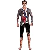 Sipumia Unisex Cosplay Halloween Bodysuit 3D Printed Party Skinny Catsuit Costume Outfit