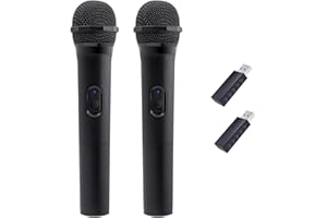 Mcbazel 2Pcs Wireless Gaming Microphone Low Latency Handheld Game Console Microphone Mic System with Receiver for PS5, PS4, X