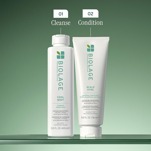 BIOLAGE COOLING MINT SCALP SYNC SHAMPOO | CLEANSES EXCESS OIL FROM THE HAIR & SCALP | FOR OILY HAIR & SCALP | COOL SENSATION | CRUELTY FREE | VEGAN | SALON SHAMPOO | 33.8 FL. OZ