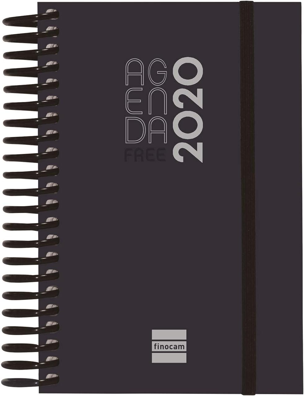 Finocam Agenda 2020 1 Day Page Spiral Black Spanish