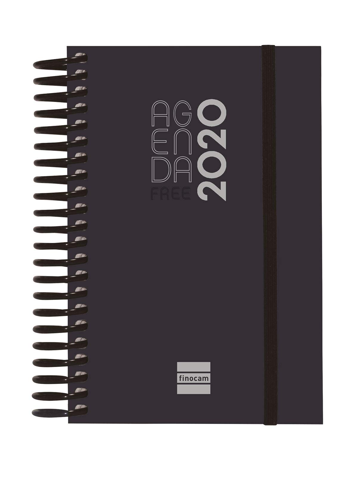 Finocam Agenda 2020 1 Day Page Spiral Black Spanish