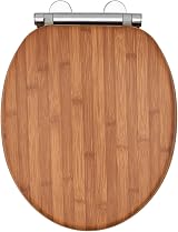 AQUALONA Luxury Soft Close Toilet Seat Moulded Wood Bamboo Hinges