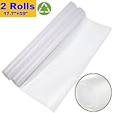 2 Rolls Shelf Liner for Kitchen Cabinet, Non Adhesive Drawer Liner for Dresser Shelves Table Refrigerator  (Clear, 17.7 x 59 inch)