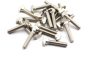 FLOMORE M8X40 T Slot Bolt Carbon Steel Hammer Head Bolt for 4545 Series T Slot Aluminum Extrusion European Standard (20 Pieces)